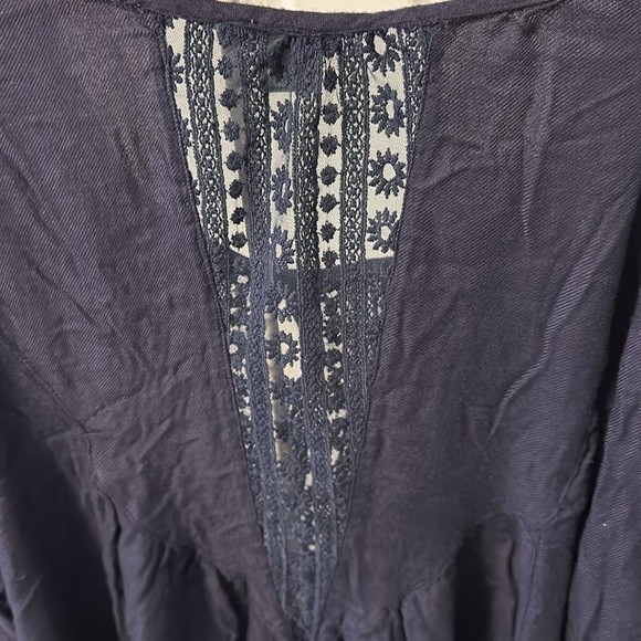 Nostalgia size L  flowing top. Navy. Boho - Picture 6 of 9